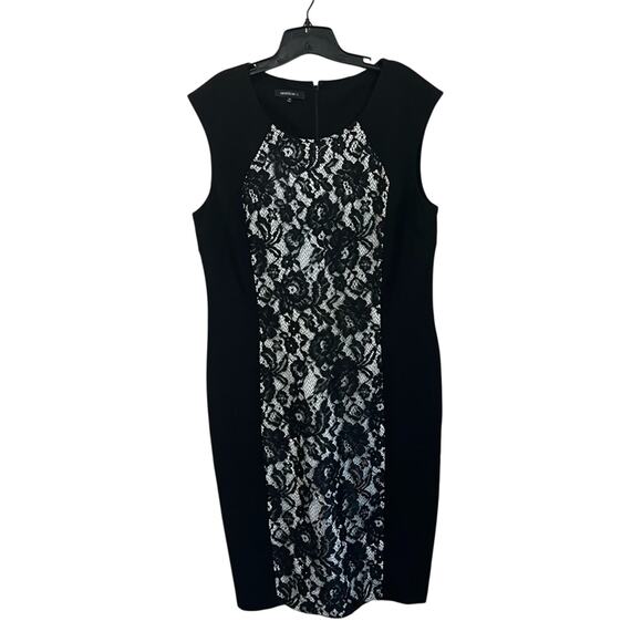 Lafayette 148 New York Black and White Lace Midi Dress Size 16 NWT - Picture 2 of 9
